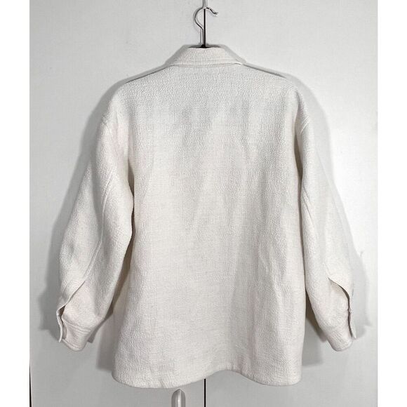 Aritzia Babaton Joan Chore Shirt Jacket Women 2 White Tweed Oversized Shacket - Picture 3 of 8